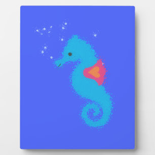 Plaque Photo Carton bleu Seahorse
