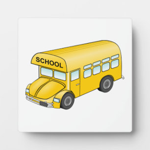 Plaque Photo Cartoon School Bus