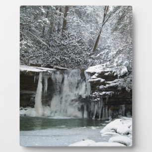 Plaque Photo Cascade hivernale neige