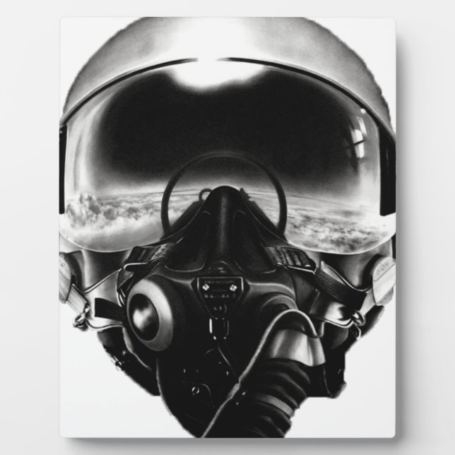 Plaque Photo Casque de pilote de chasse (Devant)