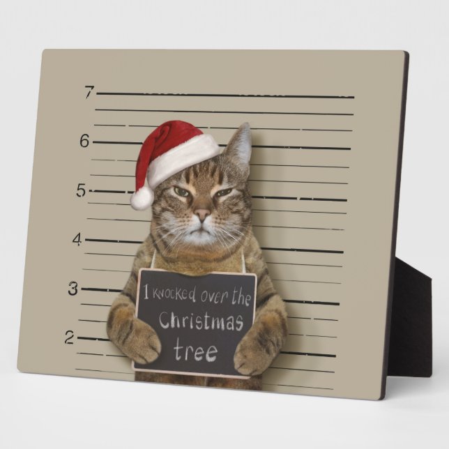 Plaque Photo Cat Christmas (Côté)