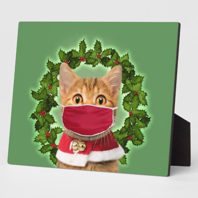 Plaque Photo Cat de Christmas (Côté)