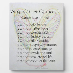 Plaque Photo Ce que le cancer ne peut pas faire Poème Ange Pein