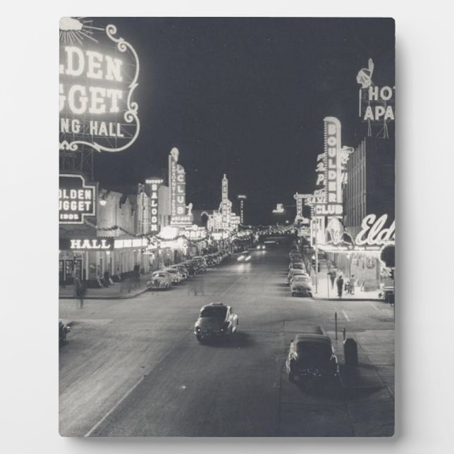 Plaque Photo Centre-ville Las Vegas Retro (Devant)