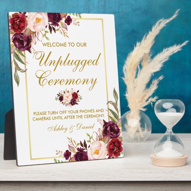 Plaque Photo Cérémonie de débranchement du Mariage d'aquarelle  (Côté)