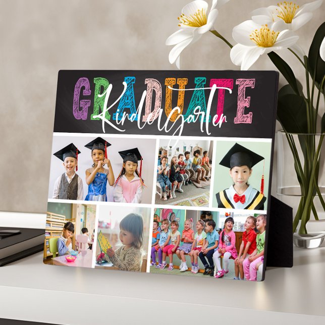 Plaque Photo Chalkboard Kindergarten Graduate Photo Collage (Créateur téléchargé)