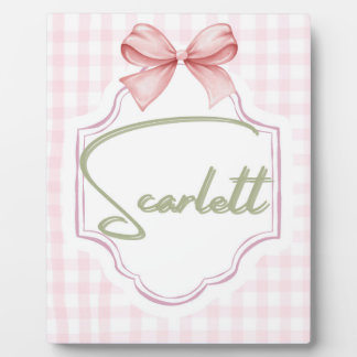 Plaque Photo Chambre de bébé fille personnalisée Scarlett Gingh