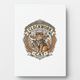 Plaque Photo Chat à ressort Chat Steampunk Vintage Art Vector S