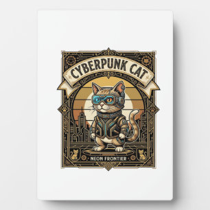Plaque Photo Chat Cyberpunk Chat Cyberpunk Vintage