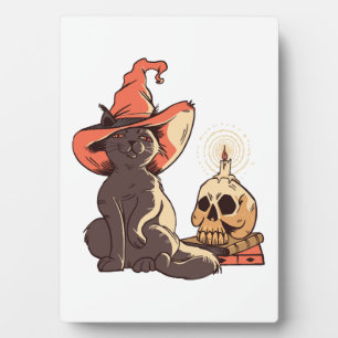Plaque Photo chat d'Halloween