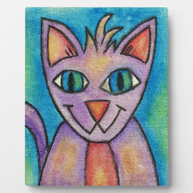 Plaque Photo Chat Kitty Rose Violet (Devant)