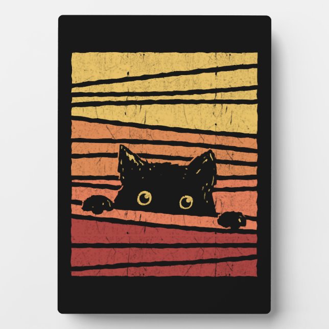 Plaque Photo Chat noir (Devant)