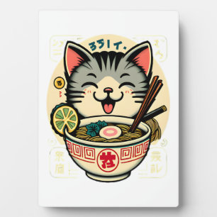 Plaque Photo Chat Nouille Anime Japonais ga Kawaii Chat
