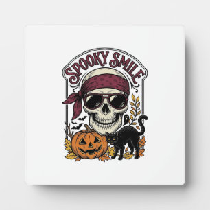 Plaque Photo Chat squelette Halloween Graphique de citrouille v