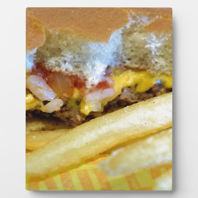Plaque Photo Cheeseburger et Fries (Devant)