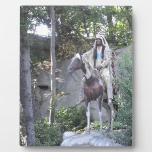 Plaque Photo Chef Indien Amérindien avec Cheval