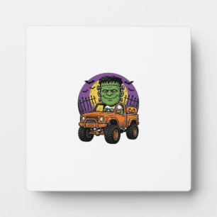 Plaque Photo Chemise de citrouille de camion monstre Halloween