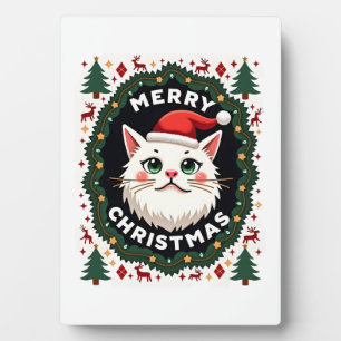 Plaque Photo Chemise de Noël laide Smudge Cat (1)
