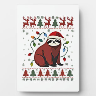 Plaque Photo Chemise de Noël pour cadeau d'amant de paresseux S