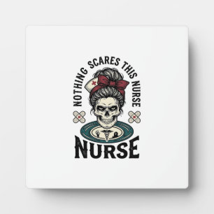 Plaque Photo Chemise d'infirmière Halloween Graphique de crâne