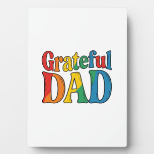 Plaque Photo Chemise Grateful Dad Vintage Rainbow Typography_1