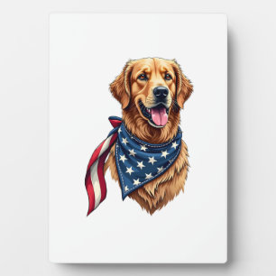 Plaque Photo Chemise gravée vintage Americana Golden Retriever 