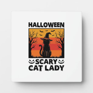 Plaque Photo Chemise Halloween Dame de chat effrayant Gravure V