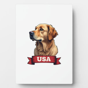 Plaque Photo Chemise vintage USA gravure Golden Retriever 4