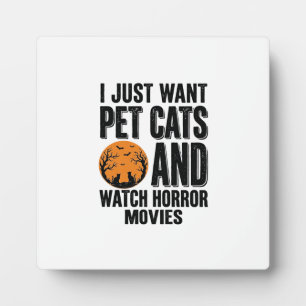 Plaque Photo Chemises Halloween Vintage Films d'Horreur Chats d