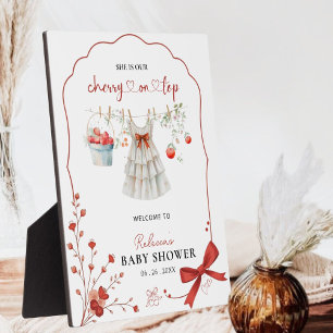 Plaque Photo Cherry Baby Girl Douche Affiche de bienvenue - Coq