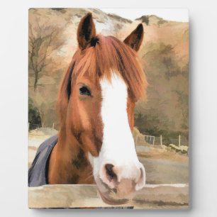 PLAQUE PHOTO CHESTNUT CHEVAL