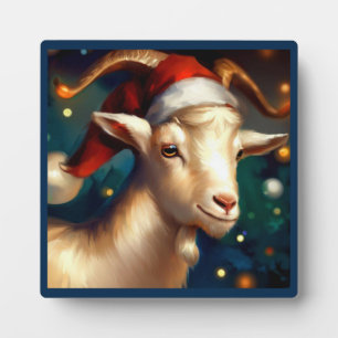 Plaque Photo Chèvre de Noël 1
