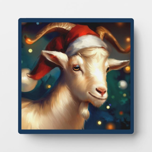 Plaque Photo Chèvre de Noël 1 (Devant)