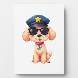 Plaque Photo Chibi Anime Police Chien Caniche