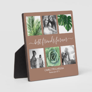 Plaque Photo Chic best friends mocha mousse photo collage