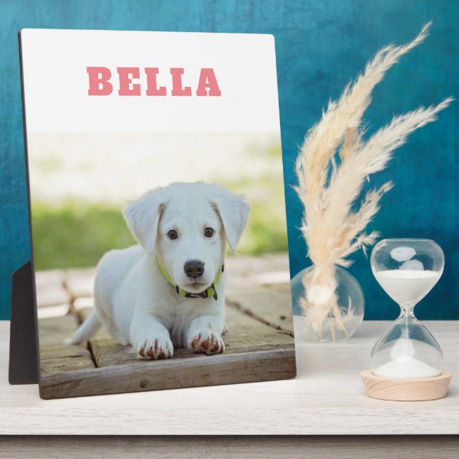 Plaque Photo Chien animal Photo Cute Nom personnalisé Keepsaké (Côté)