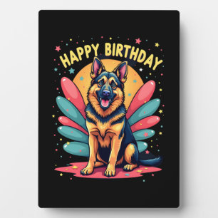 Plaque Photo Chien Berger Allemand Joyeux Anniversaire Fête She