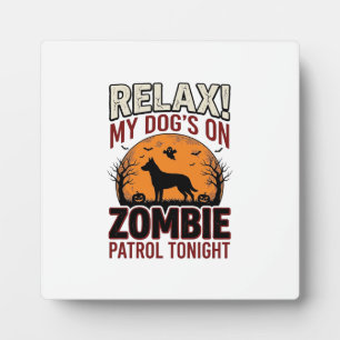 Plaque Photo Chien de patrouille zombie Halloween Gravure vinta