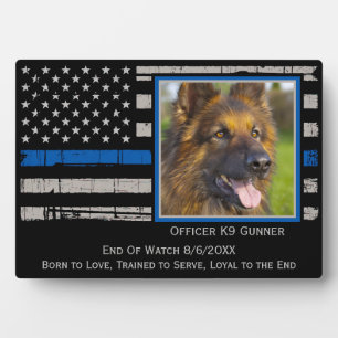 Plaque Photo Chien de police K9