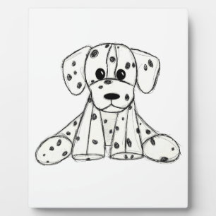 Plaque Photo Chien en dalmate dessin simple noir