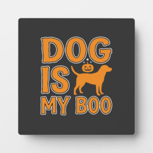 Plaque Photo Chien Est Mon Boo Halloween Chien