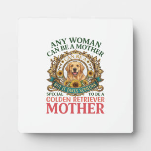Plaque Photo Chien mère Golden Retriever Tournesols Abeilles_1