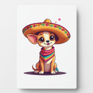 Plaque Photo Chihuahua Mexique Cinco de Mayo Chien Drôle (