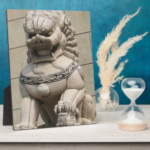Plaque Photo Chinese Female Guardian Lion Foo Dog 石獅