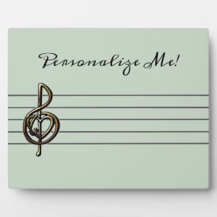Plaque Photo Choisir une couleur Embossée Look Treble Clef et H