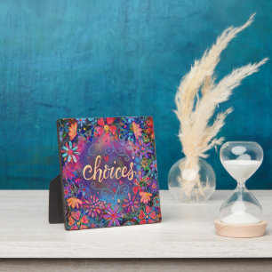 Plaque Photo Choix amusant Plat Floral Inspirivity Easel