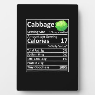 Plaque Photo Chou Nutrition Faits nutritionnels Thanksgiving Co