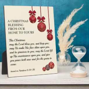 Plaque Photo Chrétien QUE LE SEIGNEUR VOUS BÉNISSE Noël