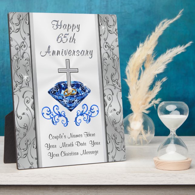 Plaque Photo Christian 65 ans Cadeaux d'anniversaire Mariage (Côté)