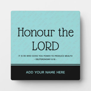 Plaque Photo Christian Inspirational Custom HONOR THE LORD